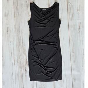 Patty Boutik Cowl Kneck Sleeveless Midi Little Black Cocktail Dress sz L